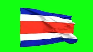 Costa Rica Flag green screen | blue screen | chroma key (FREE USE)