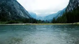 Best Background Sounds//Gentle Raindrops on Crystal Clear River//1hour//Relax and Sleep Deeply