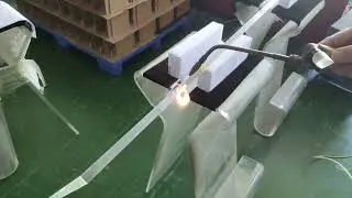 Flame polishing makes acrylic edges crystal clear by using a handheld torch with MAP gas.