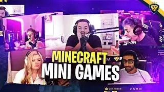 COURAGE AND VIKKSTAR MINECRAFT MINI GAMES VS NINJA, SYMFUHNY BROOKE & MORE! PART 1 (Minecraft)