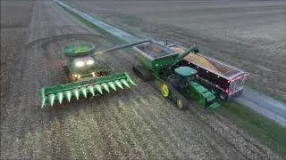 KLEIN FARMS SHELLING CORN AT MARK CHAMBERS HOUSE 11-12-19 DRONE VIDEO
