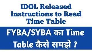 FYBA/SYBA TimeTable Instructions | Mumbai University IDOL Exam | Ashish Sir