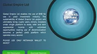 Best Crypto Smart Contract| Global Empire Review| Earn 3.5% daily| Passiveincome HYIPS | Link Below👇
