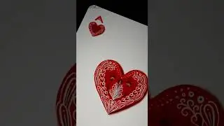 Drawing mandala on heart ❤️ #mandalaart #3dmandala #mandala