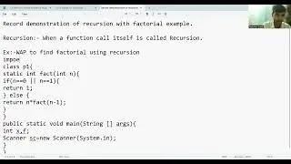 Recursion with factorial example.