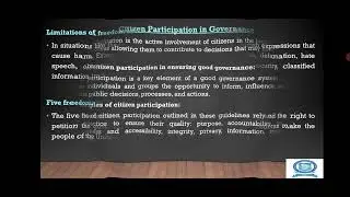 Freedom of Expression and Citizen participation in Governance