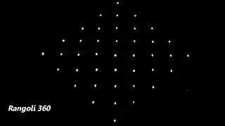 Apartment Kolam Designs 9X1 Dots #5 | Simple and Easy Rangoli with 9X1 dots | Rangoli 360