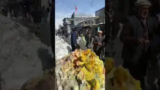 after snow fall the color of chitral bazar