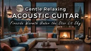 Gentle Relaxing Acoustic Guitar 🌙🎸 | Cozy Cabin by the Lake for Relaxation, Work. Study & Sleep