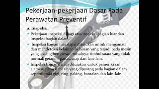 maintenance/perawatan mesin dan peralatan