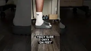 YEEZY Slide ONYX On Feet Look! 👀 #shorts #yeezy #adidas #slides #onyx