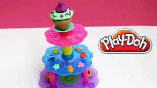 Play Doh Cupcake Tower Toy Review with Play-Doh Plus Make Play Dough Cupcake Sweet Shoppe Treats