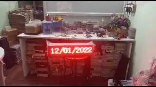 Scrolling message display for temple
