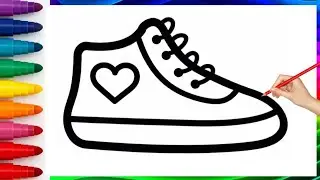 Shoes Drawing | How to Draw a Shoes feet with coulor Drawing for kids