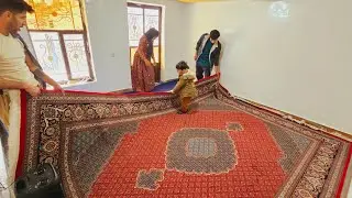 From carpeting the house to helping the poor family A memorable day in nomadic life ❤️🔥