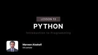 Introduction to Programming using Python lesson 13