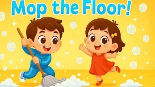 Mop the Floor! 🧽 | Fun Cleaning Song for Kids with Dance & Bubbles