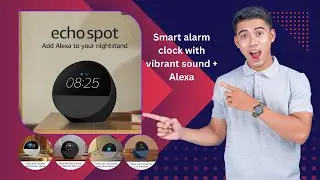 *Echo Spot (2024 release), Smart alarm clock with vibrant sound + Alexa #echospot #alexa #uk #tech