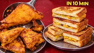 2 Easy Bread Recipes | Crispy Bread Pakora & Tasty Sandwich at Home 😋| Perfect Evening Snacks Recipe