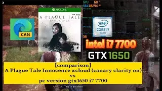 【comparison】A Plague Tale Innocence xcloud vs  pc version gtx1650 i7 7700