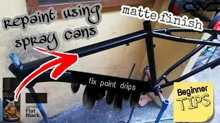 How To Paint Bicycle Frame Using Samurai Flat Black / How To Fix Paint Drips