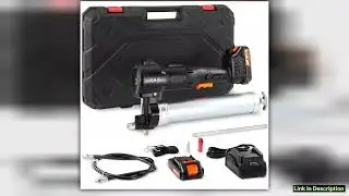 SucceBuy 10000PSI 20Volt Cordless Electric Grease Gun Kit Battery Powered with Two Batteries Carryi