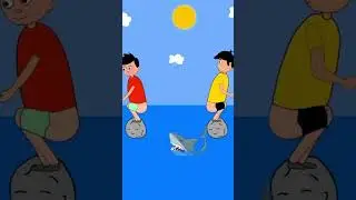 2 potty boy vs shark 😦😮#shortvideo #sharemarket