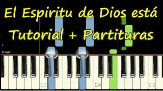EL ESPIRITU DE DIOS ESTA EN ESTE LUGAR Piano Tutorial Cover Facil + Partitura PDF Sheet Pista Letra