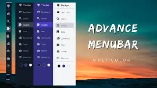 Multicolor Responsive menu In pure HTML, CSS and JS