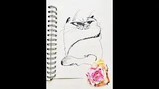CAT DOODLE 🐈 #speed-up drawing I рисуем котика за 2 минуты