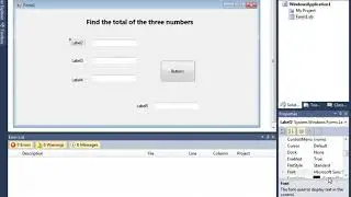 Simple VB Program to add three numbers