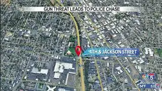 Gun threat leads to police chase in Medford