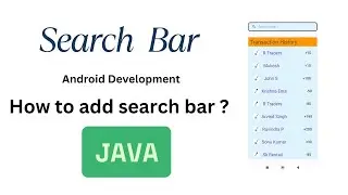 Search Bar In Android App Using JAVA | ListView