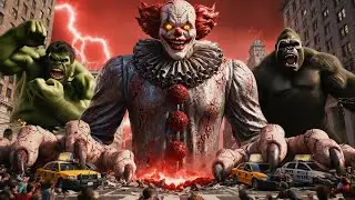 King Kong SAVES Hulk from Pennywise! Horror Clown's Deadly City Attack | Titans vs IT Clown