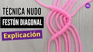 C&oacute;mo hacer Nudo FEST&Oacute;N diagonal en MACRAM&Eacute; 👉 Tutorial paso a paso para principiantes.