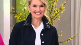 Quacker Factory DreamJeannes Smile N' Style Scalloped Eyelet Jacket on QVC