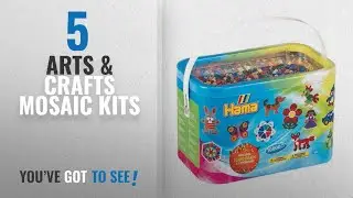 Top 10 Arts & Crafts Mosaic Kits [2018]: Hama Beads 10,000 Beads and 5 Pegboards Tub