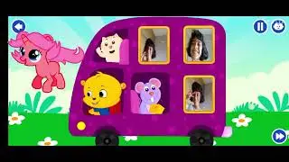 Wheels on the bus kids rhymes with funny unicorn animation effects