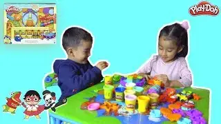 Playing With Play Doh Ocean Adventure Set and Ryan Toy Figures Set!!