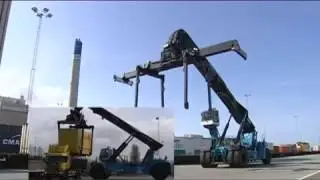 A  KONECRANES SMV reach stacker equipment in Action (AL- IMAN for contracting & Trading Co.)