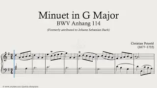 Petzold – Minuet in G Major, BWV Anh.114 (Minuet 1) | Piano Sheet Music + Tutorial