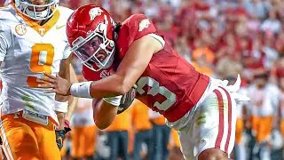 Razorback players after downing No. 4 Tennessee on Saturday night