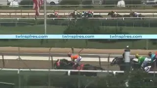 Fancy Liquor(7)with jockey, Florent Geroux, up jumps during the race after falling a sleep.