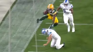 Kylin Hill Hurdles Kicker on Kick Return | Lions vs Packers