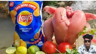 chicken fry with lays #villagecook  jabodas test#cooking