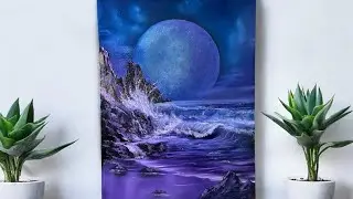 How to paint a Seascape Oil Painting 564 Relaxing Art ASMR Wet on wet
