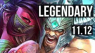 AKALI vs TRYNDAMERE (TOP) | 8/0/8, Rank 9 Akali, Legendary | JP Master | v11.12