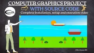 Sea and a Sunset to Night View | OpenGL Project |  Computer Graphics Project | With Free Source Code