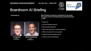 Boardroom AI Briefing - an overview of AI for board members. CogX2020 Festival of AI Workshop.