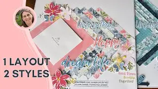 One Scrapbook Layout, Two Styles | Floral vs Masculine Papercrafting